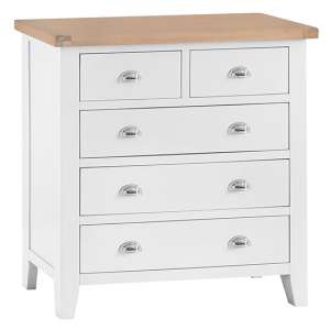 Tyler Wooden Chest Of 5 Drawers In White
