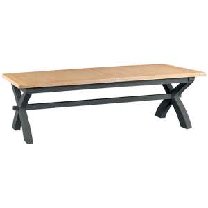 Tyler Extending Wooden 250cm Butterfly Dining Table In Charcoal
