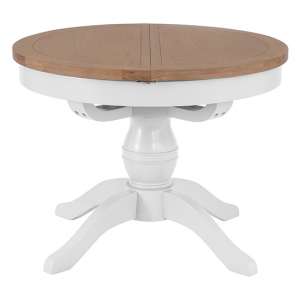 Tyler Extending Round Wooden Butterfly Dining Table In White