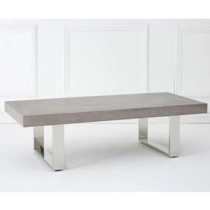 Ulmos Rectangular Wooden Coffee Table In Muted Grey