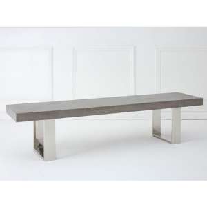 Ulmos Rectangular Wooden Dining Bench In Muted Grey