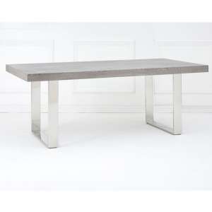 Ulmos Wooden Dining Table With U-Shaped Base In Grey