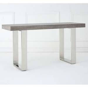Ulmos Wooden Console Table With U-Shaped Base In Grey