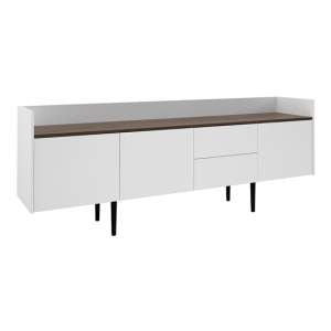 Unka Wooden 3 Doors 2 Drawers Sideboard In Walnut And White