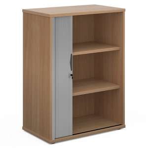 Upton 1 Door Tambour Storage Cabinet In Beech With 2 Shelves