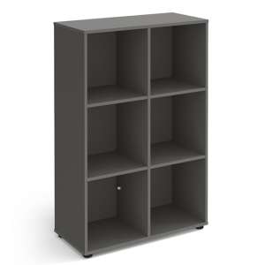 Upton High Shelving Unit In Onyx Grey With 6 Shelves And Glides