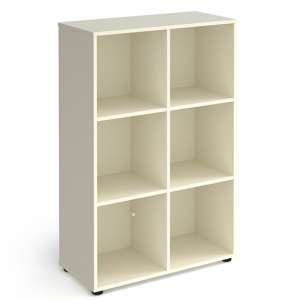 Upton High Shelving Unit In White With 6 Shelves And Glides