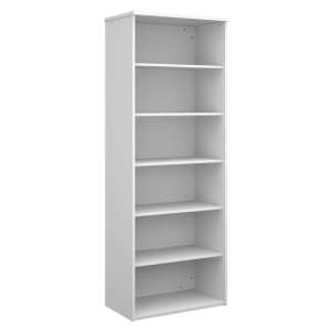 Upton Home And Office Wooden Bookcase In White With 5 Shelves