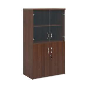 Upton Storage Cabinet In Walnut With 4 Doors And 3 Shelves