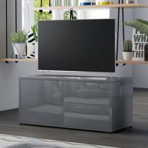Urara High Gloss TV Stand With 1 Door 2 Drawers In Grey