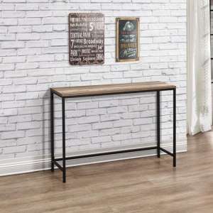 Urban Wooden Console Table In Rustic With Black Metal Frame