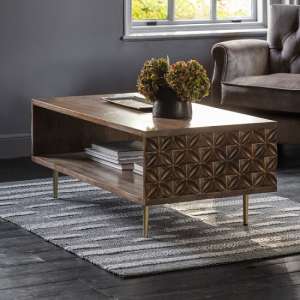 Urbino Coffee Table In Nutty Brown With Brushed Bass Legs