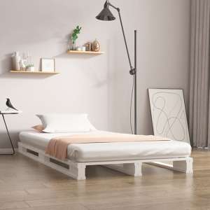 Urika Solid Pine Wood Single Bed In White