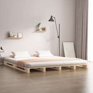 Urika Solid Pine Wood Small Double Bed In Natural