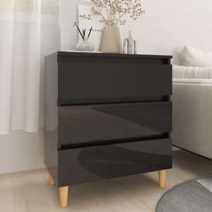 Ursula High Gloss Chest Of 3 Drawers In Black
