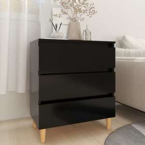 Ursula Wooden Chest Of 3 Drawers In Black