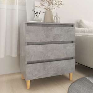 Ursula Wooden Chest Of 3 Drawers In Concrete Effect