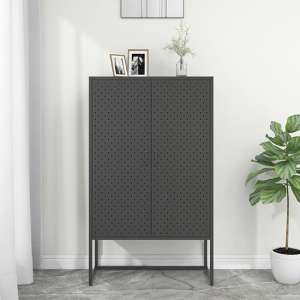 Utara Tall Steel Storage Cabinet With 2 Doors In Anthracite