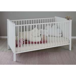 Valdo Wooden Baby Cot Bed In White
