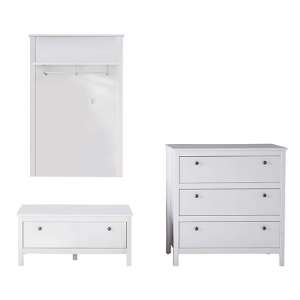 Valdo Wooden Hallway Furniture Set 7 In White