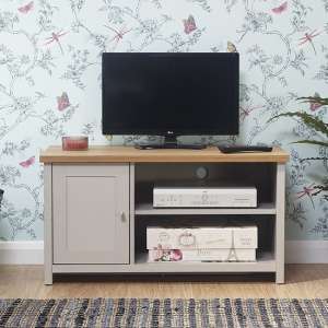 Loftus Wooden Small TV Stand In Grey With 1 Door