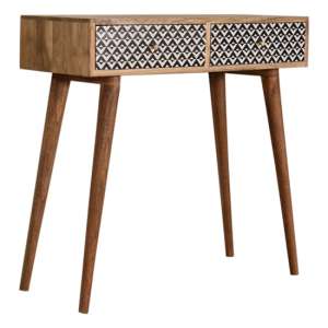 Valentina Wooden Console Table In Oak Ish With 2 Drawers