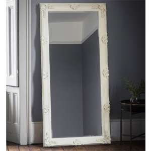 Valley Large Rectangular Leaner Floor Mirror In Cream