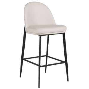 Valont Faux Leather Bar Stool In Cream With Black Legs