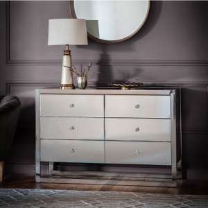 Vanves Mirroed Effect Chest Of Drawers With Three Drawers