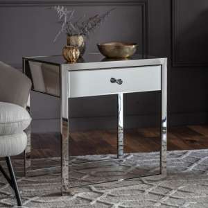Vanves Mirroed Effect Side Table With One Drawer