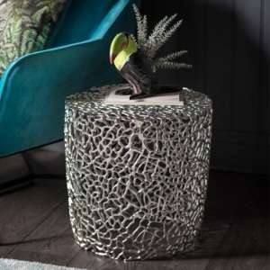 Vardent Metal Side Table In Silver