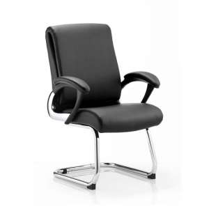 Vargas Visited Chair In Black With Padded Arms