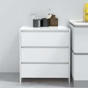 Variel High Gloss Chest Of 3 Drawers In White