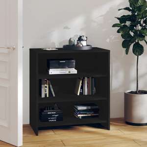 Variel Wooden Bookcase With 3 Shelves In Black