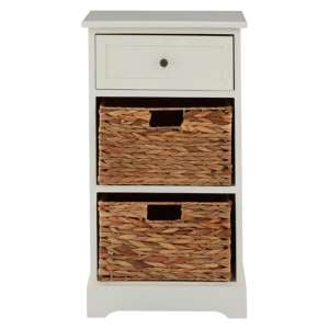 Varmora Wooden Chest Of 3 Drawers In Ivory White