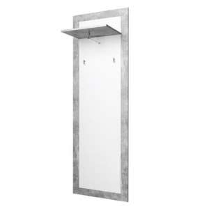 Varna Wall Coat Rack In Structure Concrete And Glossy White