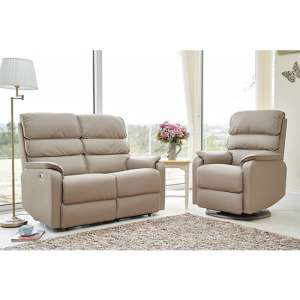 Vauxhall Electric Recliner Chair And 2 Seater Sofa In Pebble
