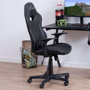 Vayne Faux Leather Home And Office Gaming Chair In Black