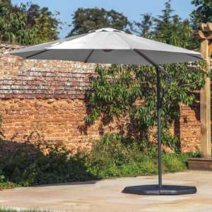 Vazzeto 3m Cantilever Polyester Fabric Parasol In Grey