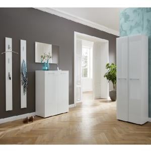 Vector Hallway Furniture Set 2 In White And Glass Fronts