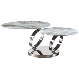 Vekola Swivel Extending Ceramic Coffee Table In Light Grey