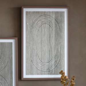 Vela Oval Design Framed Wall Art In Black And White