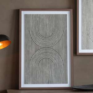 Vela Semi Circle Design Framed Wall Art In Black And White