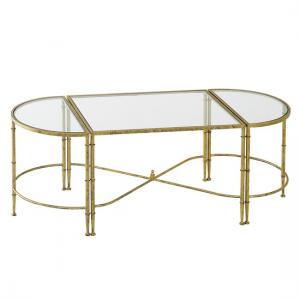 Veleso Glass Coffee Table In Clear With Metal Frame