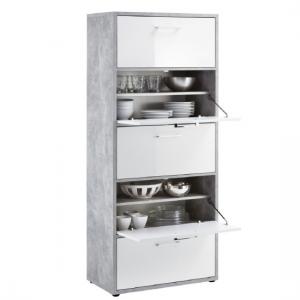 Veleso Storage Cabinet In White High Gloss And Light Atelier