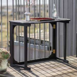 Velox Balcony Outdoor Wooden Console Table In Charcoal