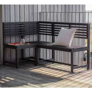 Velox Balcony Outdoor Wooden Modular Seating Bench In Charcoal