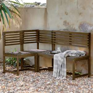 Velox Balcony Outdoor Wooden Modular Seating Bench In Natural