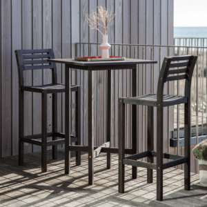 Velox Outdoor Wooden 2 Seater High Bar Set In Black