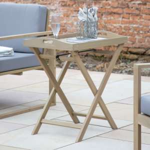 Velox Outdoor Wooden Tray Side Table In Natural